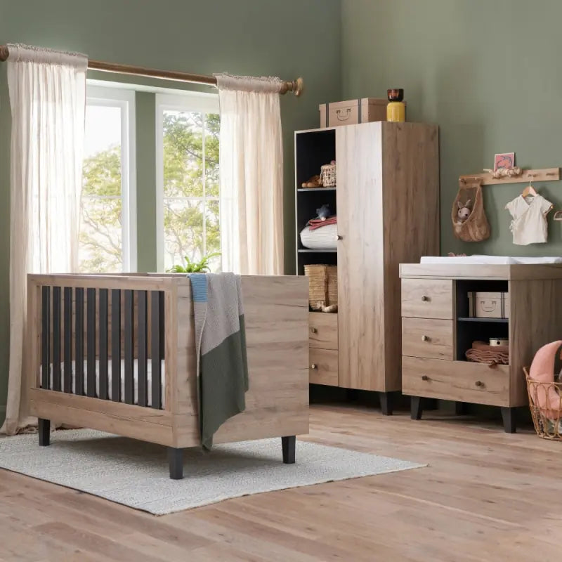 Tutti Bambini Como 3 Piece Roomset - Distressed Oak/Slate Grey