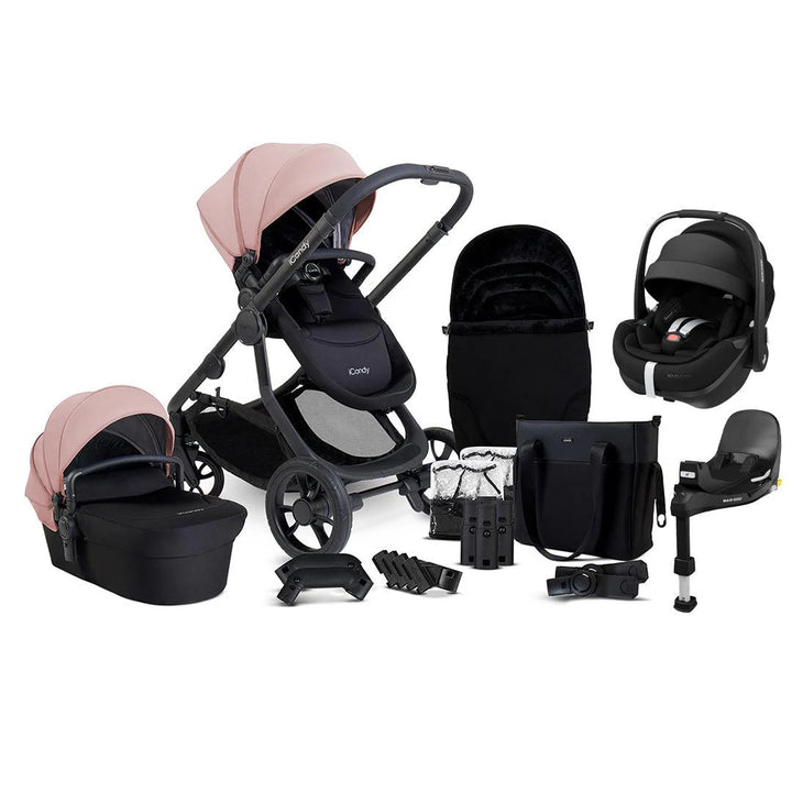 iCandy Orange 4 Travel System Inc Maxi-Cosi Pebble 360 Pro2 + FamilyFix Pro Base - Rose