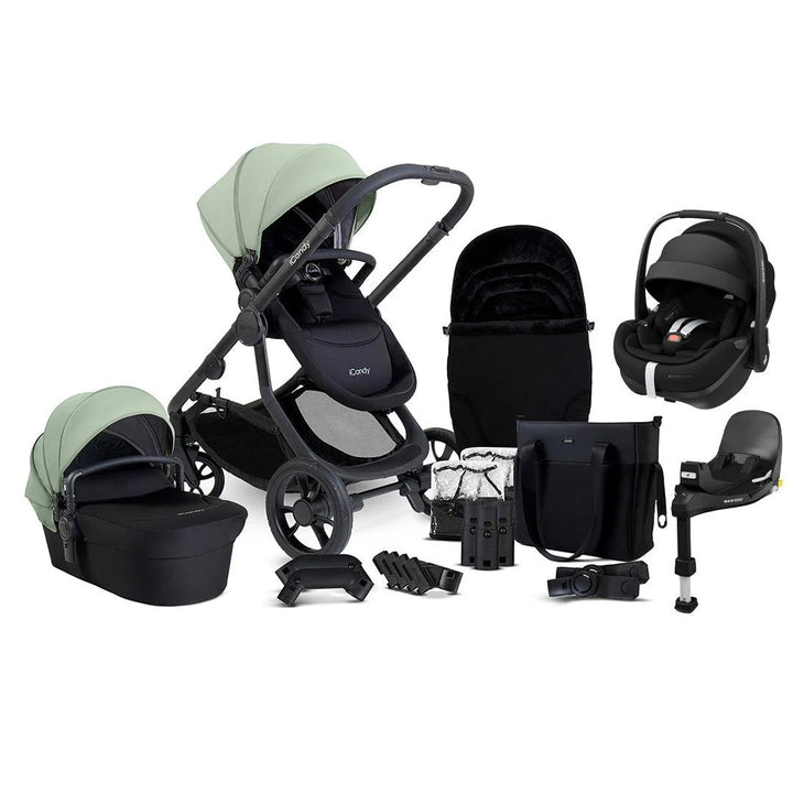 iCandy Orange 4 Travel System Inc Maxi-Cosi Pebble 360 Pro2 + FamilyFix Pro Base - Pistachio