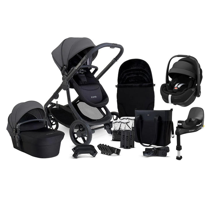 iCandy Orange 4 Travel System Inc Maxi-Cosi Pebble 360 Pro2 + FamilyFix Pro Base - Fossil