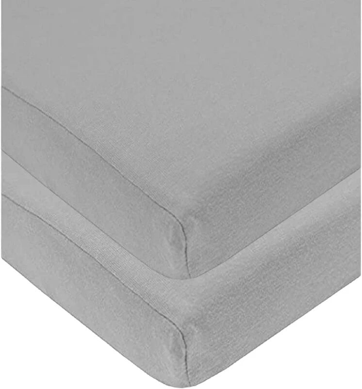 Cuddles Collection Two Pack Cot Jersey Fitted Sheets - Grey 120x60cm