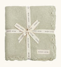 Avery Row Scallop Knit Organic Baby Blanket - Willow