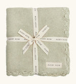 Avery Row Scallop Knit Organic Baby Blanket - Willow