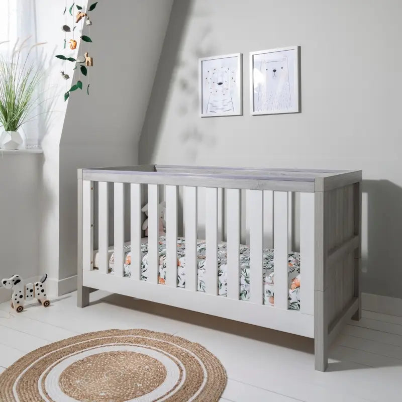 Tutti Bambini Modena 2 Piece Room Set-Ash Grey and White