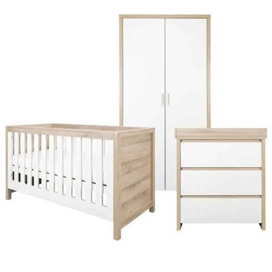 Tutti Bambini Modena 3 Piece Room Set - White and Oak