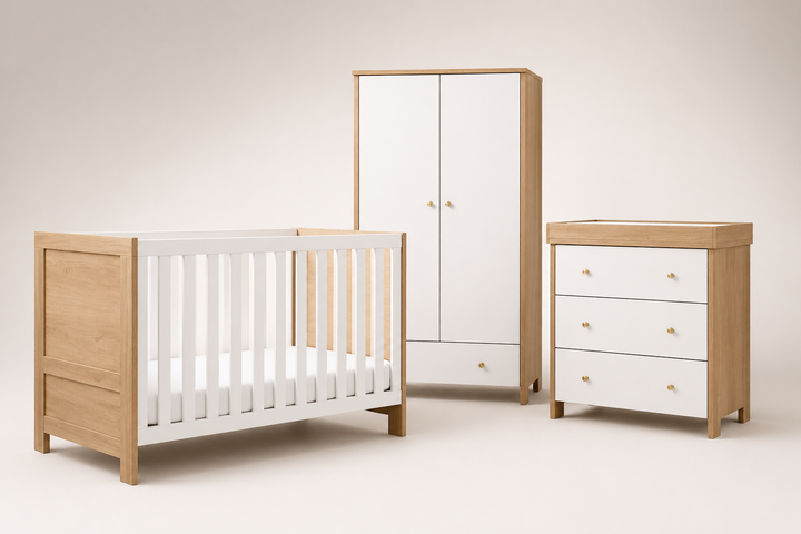 Obaby Nika 3 Piece Set - Oak & White