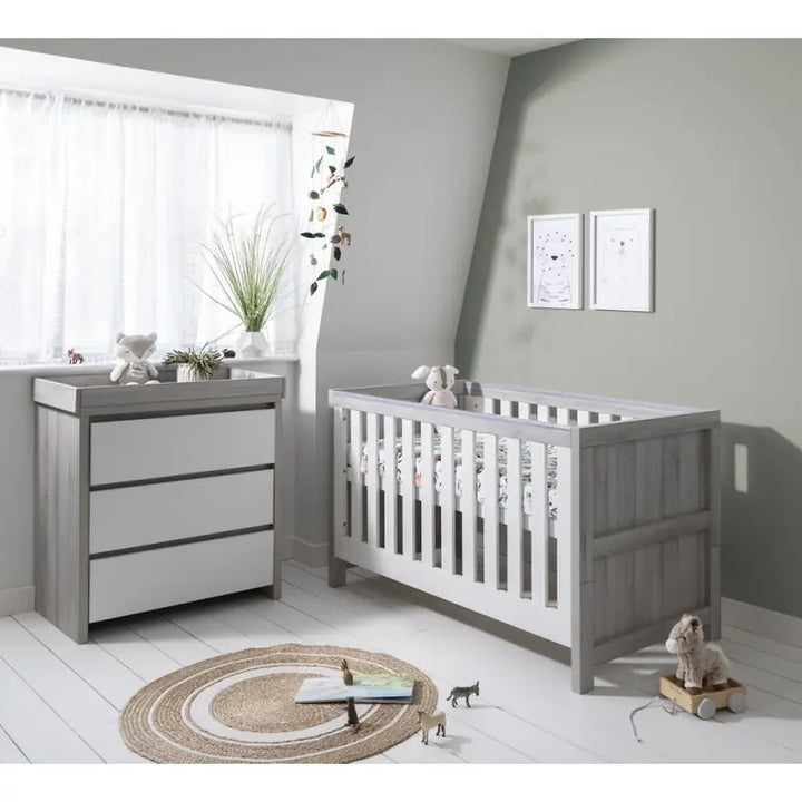 Tutti Bambini Modena 2 Piece Room Set-Ash Grey and White