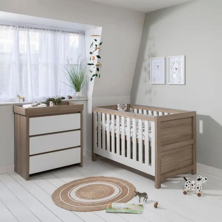 Tutti Bambini Modena 2 Piece Room Set-White and Oak