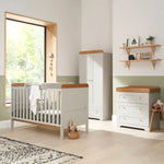 Tutti Bambini Rio 4 Piece Room Set with Cot Top Changer - Dove Grey & Oak