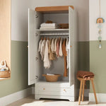 Tutti Bambini Rio 4 Piece Room Set with Cot Top Changer - Dove Grey & Oak