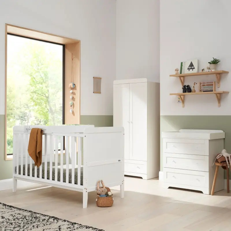 Tutti Bambini Rio 4 Piece Room Set with Cot Top Changer-White