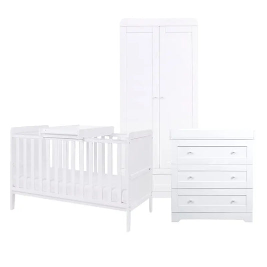 Tutti Bambini Rio 4 Piece Room Set with Cot Top Changer - White