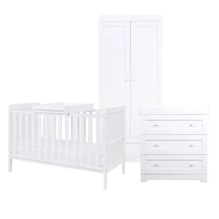 Tutti Bambini Rio 4 Piece Room Set with Cot Top Changer-White