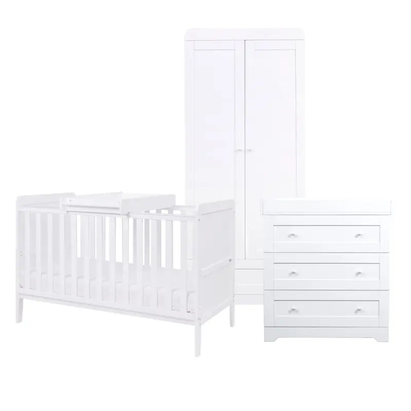 Tutti Bambini Rio 4 Piece Room Set with Cot Top Changer - White