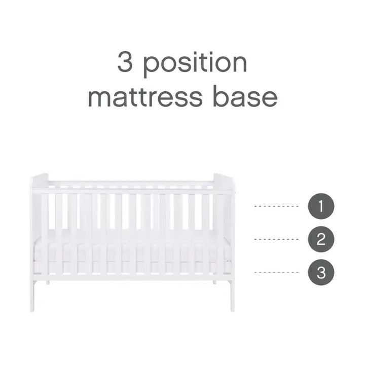 Tutti Bambini Rio 4 Piece Room Set with Cot Top Changer-White