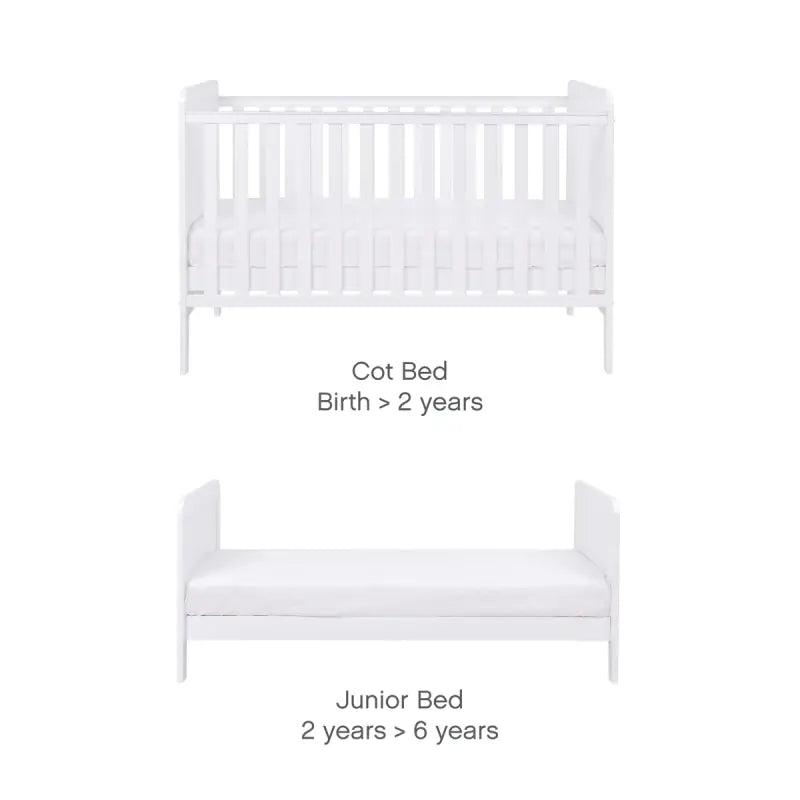 Tutti Bambini Rio 4 Piece Room Set with Cot Top Changer-White