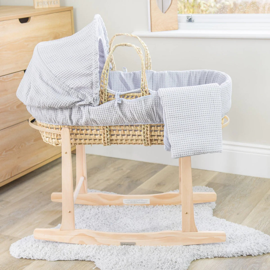 Clair De Lune Standard Rocking Moses Basket Stand - Natural