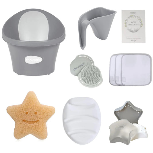 Shnuggle Baby Bath Essentials Bundle - Pebble