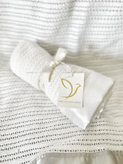 Gilded Bird Cellular Blanket - White/Pram