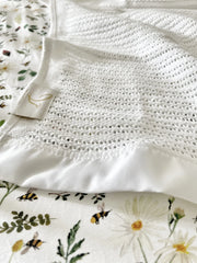 Gilded Bird Cellular Blanket - White/Pram