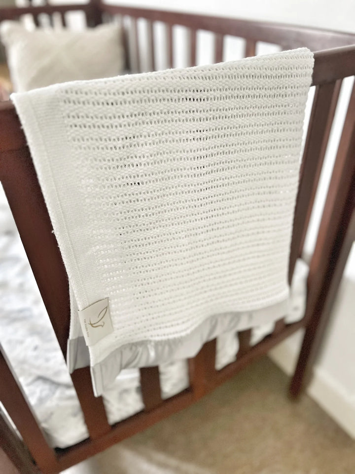 Gilded Bird Cellular Blanket - Grey Trim/Pram