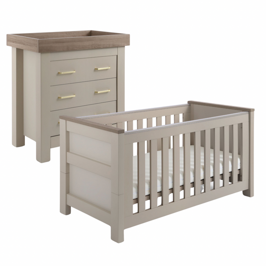 BabyStyle Charnwood Collection Bordeaux 2 Piece Nursery Furniture Set - Oatmeal