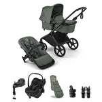 Bugaboo Cub + Pebble Slide Pro Ultimate Newborn Bundle - Forest Green/Onyx Black