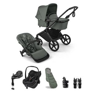 Bugaboo Cub + Pebble Slide Pro Ultimate Newborn Bundle - Forest Green/Onyx Black