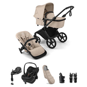 Bugaboo Cub + Pebble Slide Pro Ultimate Newborn Bundle - Desert Taupe/Onyx Black