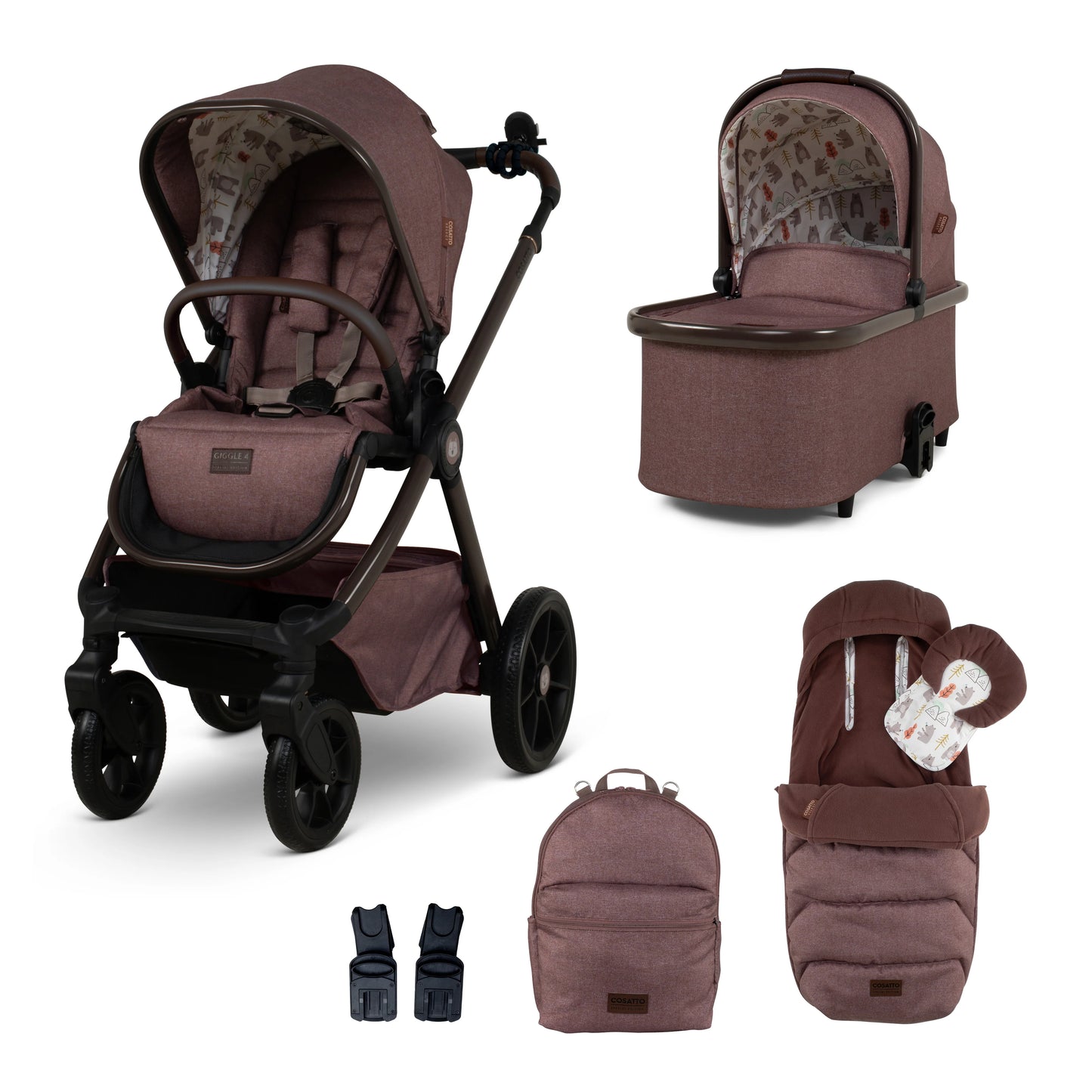 Cosatto Giggle 4 Special Edition Pram and Accessory Bundle - Bear Hug