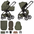Venicci Tila 11 Piece Travel System Bundle - Olive