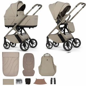 Venicci Tila 11 Piece Travel System Bundle - Latte