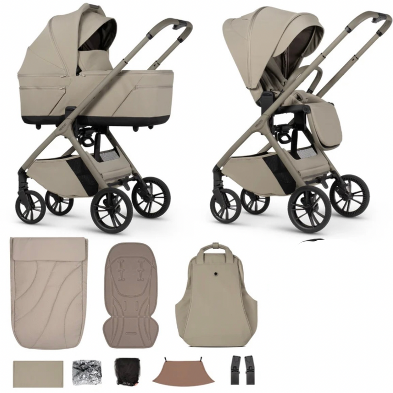 Venicci Tila 11 Piece Travel System Bundle - Latte