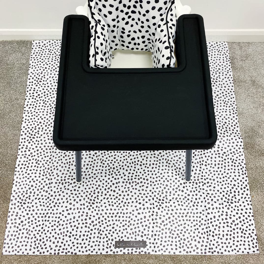 Bobbin & Bumble Splash Mat (120cm x 120cm) - Monochrome Spotty