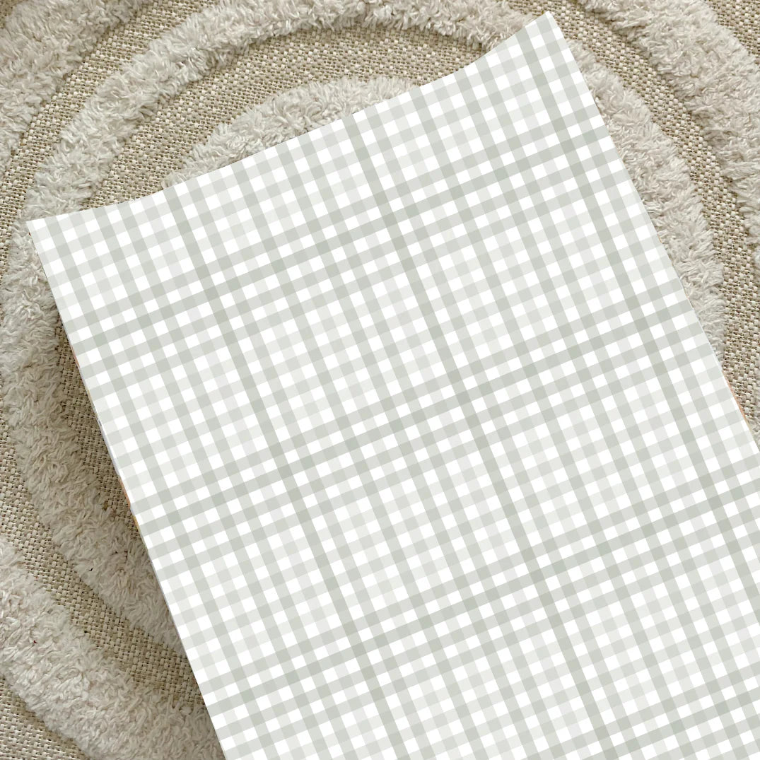Bobbin & Bumble Anti-Roll Wedge Changing Mat - Sage Green Gingham