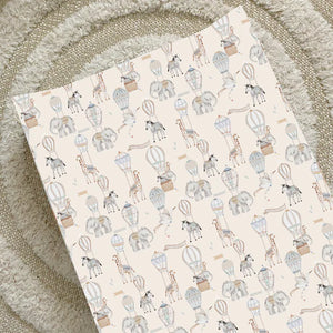 Bobbin & Bumble Anti-Roll Wedge Baby Changing Mat - Beige Hot Air Balloons