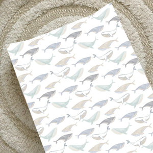Bobbin & Bumble Anti-Roll Wedge Changing Mat - Whale Print