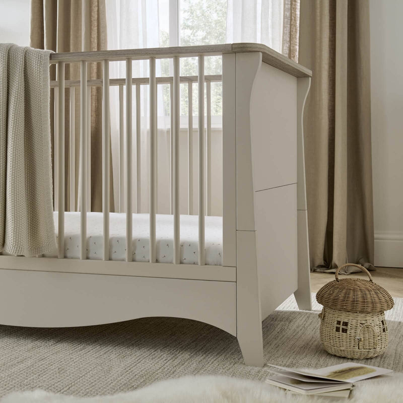 CuddleCo Clara 2 Piece Nursery Furniture Set (Cotbed And Dresser) - Cashmere & Ash