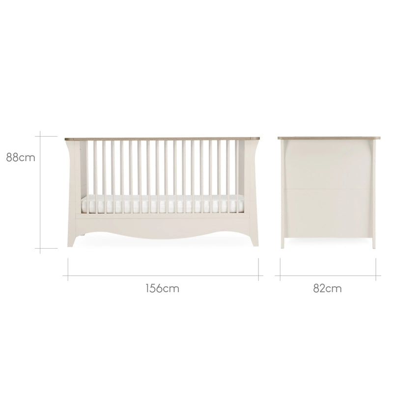 CuddleCo Clara 2 Piece Nursery Furniture Set (Cotbed And Dresser) - Cashmere & Ash