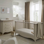 CuddleCo Clara 2 Piece Nursery Furniture Set (Cotbed And Dresser) - Cashmere & Ash