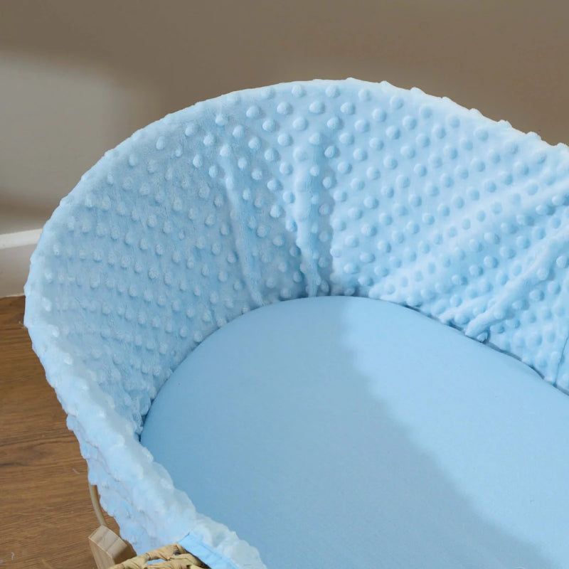 Clair De Lune 2 Pack Universal Cotton Moses Basket Sheets - 74 x 30 cm - Blue