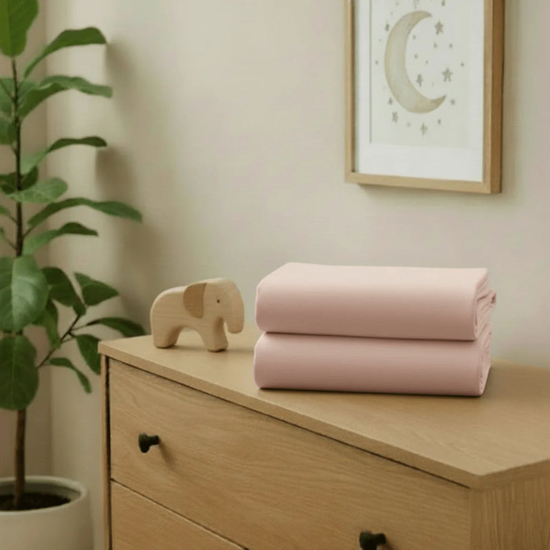 Clair De Lune 2 Pack Universal Cotton Moses Basket Sheets - 74 x 30 cm - Pink
