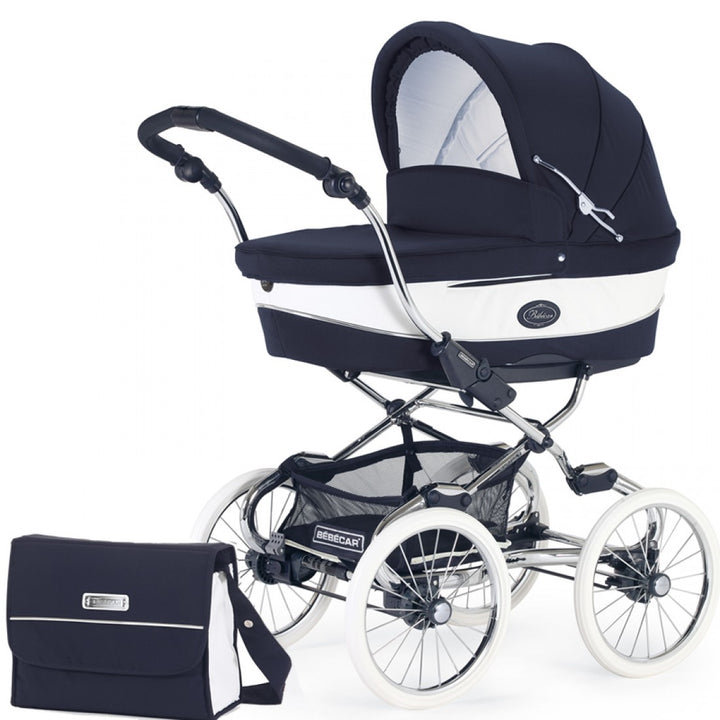 Bebecar Stylo Class+ Classic 2 in 1 Pram + Raincover - Oxford Blue