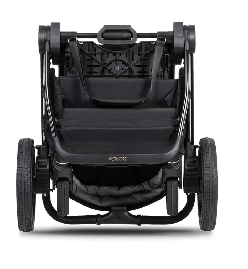 Venicci Tinum Upline 4in1 Travel System in All Black with Cybex Cloud T Car Seat & Base