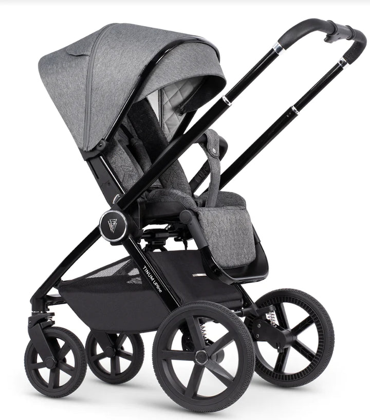 Venicci Tinum Upline 4in1 Travel System in Slate Grey with Cybex Cloud T Car Seat & Base