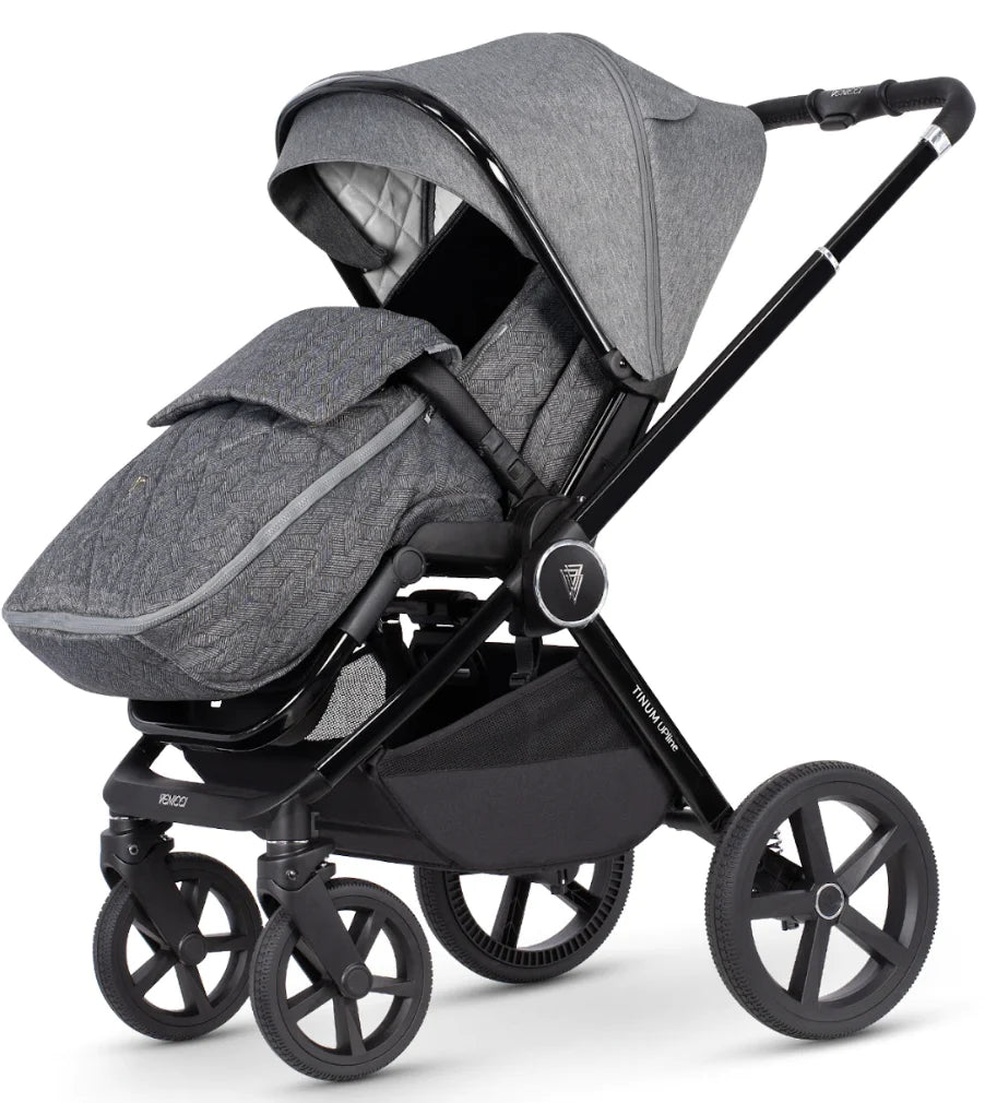 Venicci Tinum Upline 4in1 Travel System in Slate Grey with Cybex Cloud T Car Seat & Base