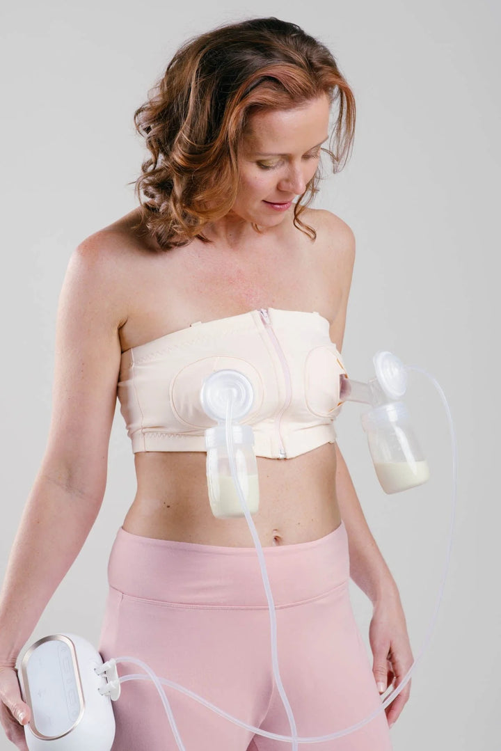 Simple Wishes Adjustable Hands Free Pumping Bra - Pink L-Plus