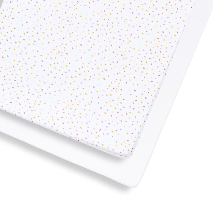 Snuz Cot & Cot Bed 2 Pack Fitted Sheet – Colour Spots