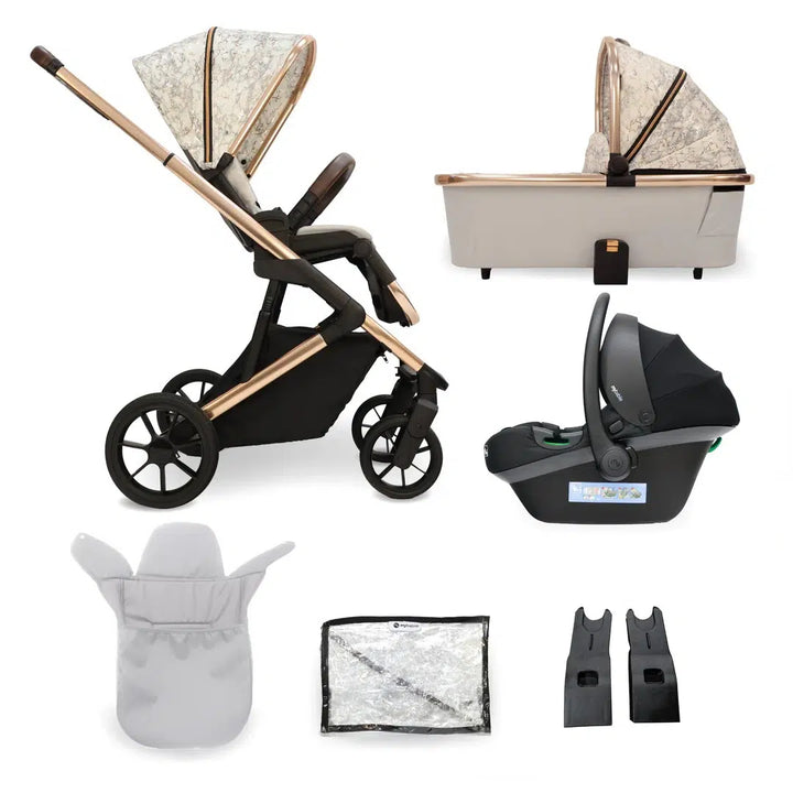 My Babiie MB500i Dani Dyer Rose Gold Marble iSize Travel System