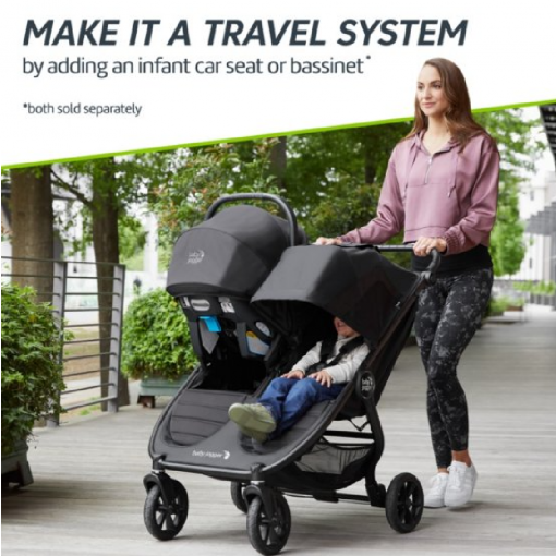 Baby Jogger City Mini GT2 Double With 2 Carrycots Opulent Black